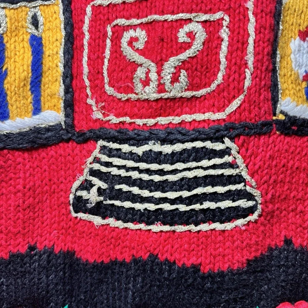 Hasting Smith Ugly Christmas Sweater Holiday Window House Medium‎ Black